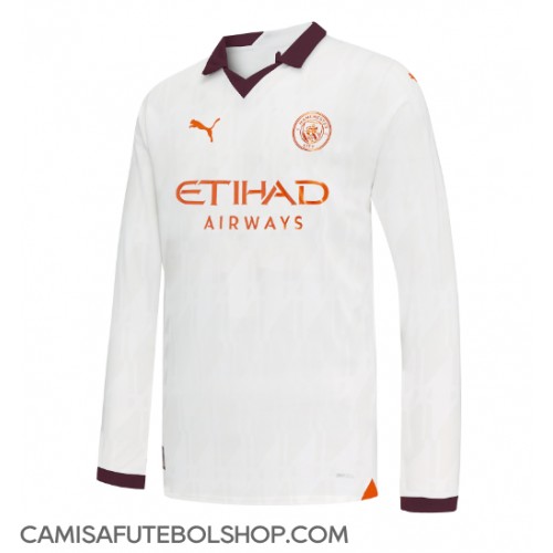 Camisa de time de futebol Manchester City Replicas 2º Equipamento 2023-24 Manga Comprida